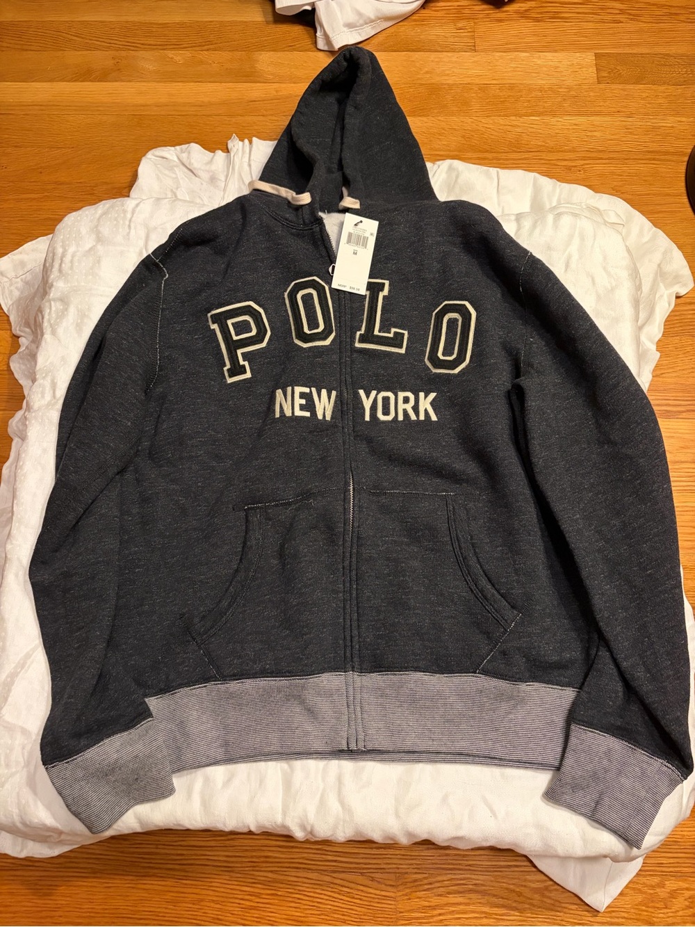 Ralph Lauren Polo New York Dark Charcoal Zip-Up Hoodie